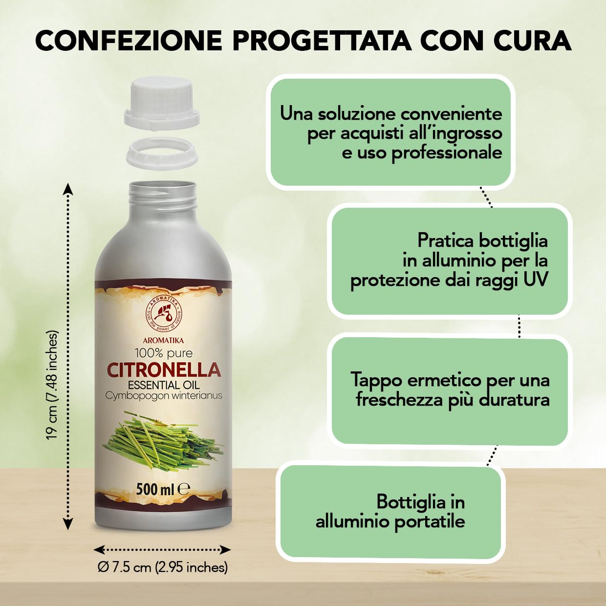 Olio Essenziale di Eucalipto 500 ml - Eucalyptus Globulus - Naturale e Puro - Olio essenziali per Diffusori - Profumi per la Casa - Saponi e Candele - Sauna - Aroma Eucalipto - Aromaterapia