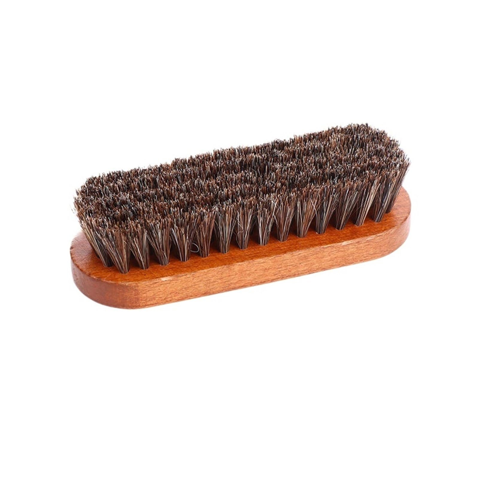 Horsehair brush Professional Shoe Care Brush - Natural Boar & Horsehair Bristles Wood Base for Cleaning, Polishing & Conditioning(Color 01)