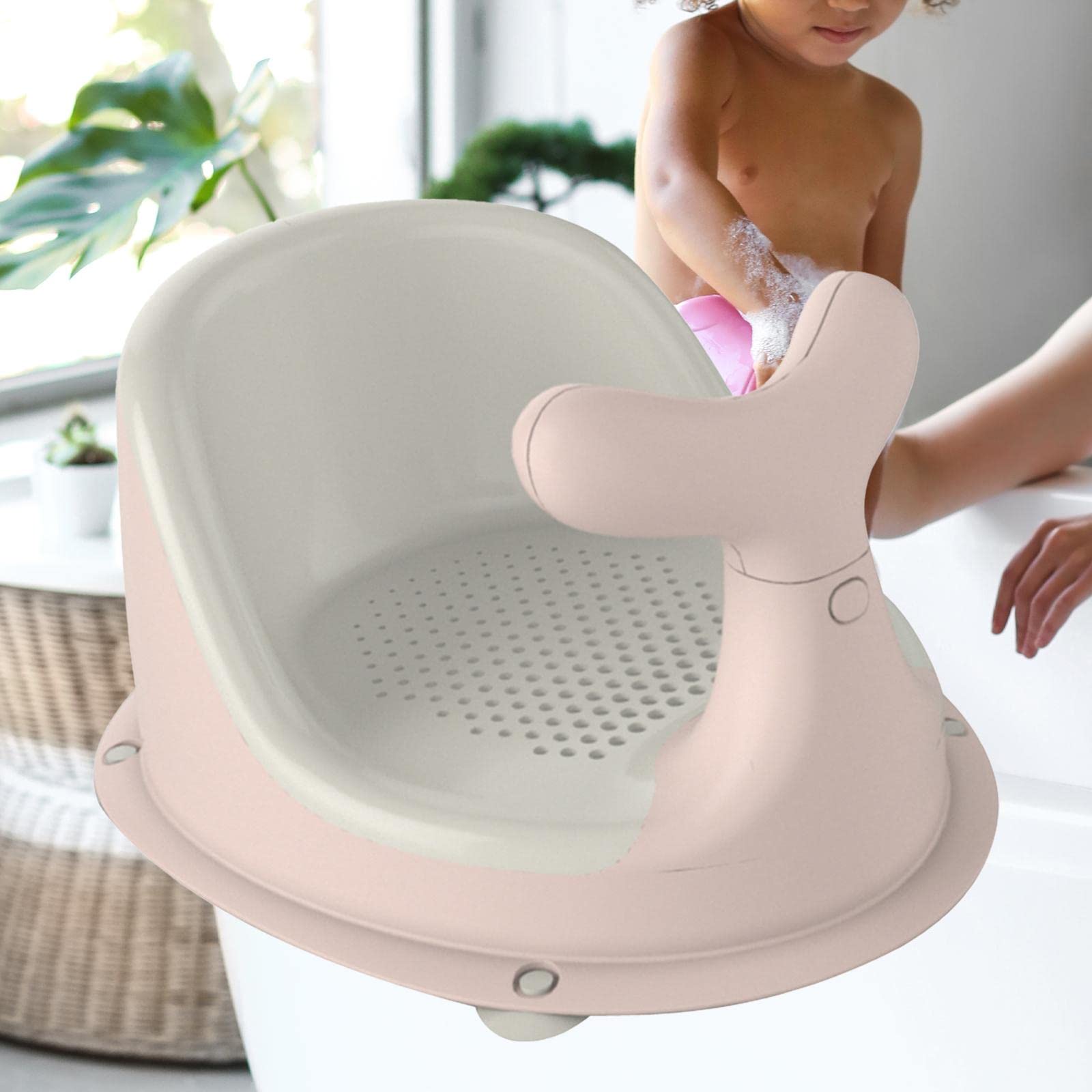 Qianly Badewannensitz Aus Geruchsfreiem TPE+PP Material Klappbar mit Saugstarken Saugnäpfen Und Stützender Rückenlehne für Babysicherheit für Familienbä,