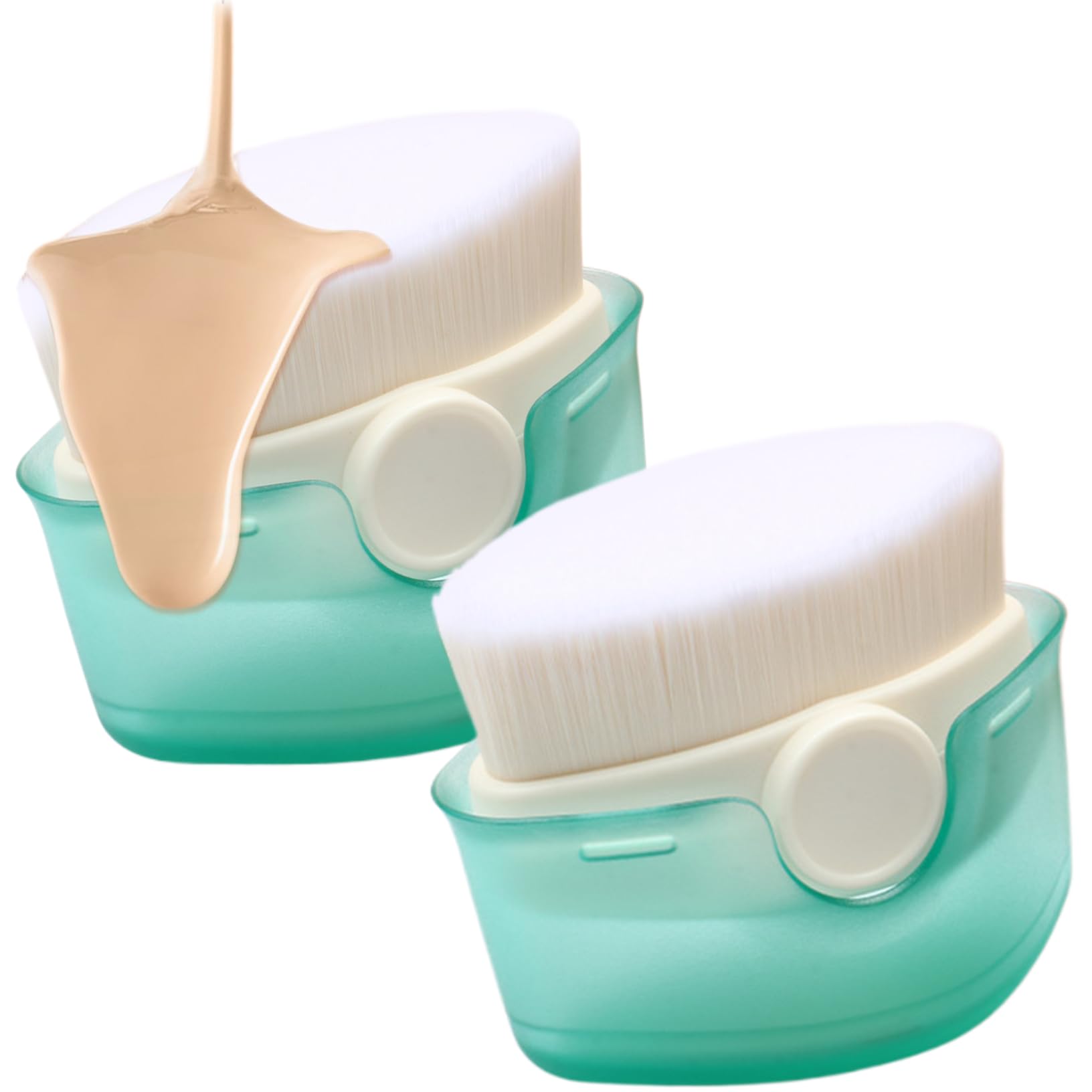 2pcs Sunscreen Applicator for Kids Sunscreen Lotion Applicator Set with Protective Cap Fast Brush Liquid Cream Powder Easy to Apply For Kids and Babies, Sunblock for