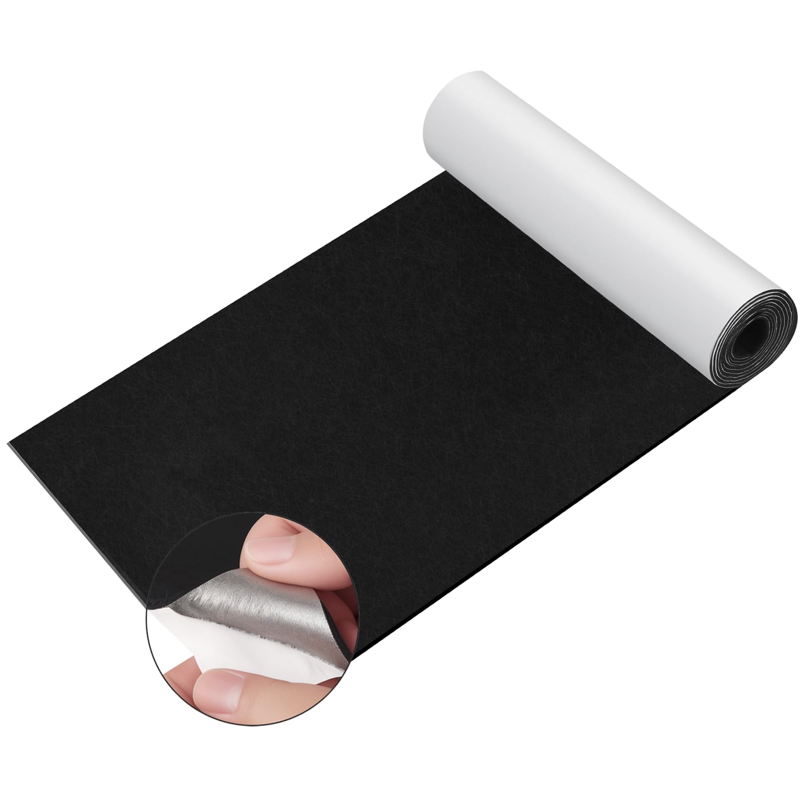 ddckj Filz Selbstklebend 3mm 32 x 250 cm Klebefilz Selbstklebend Schwarz selbstklebender filz camper für Couch Tischbeine Stuhlmöbelfüße DIY Box Liner Bilderrahmen Cup Mat