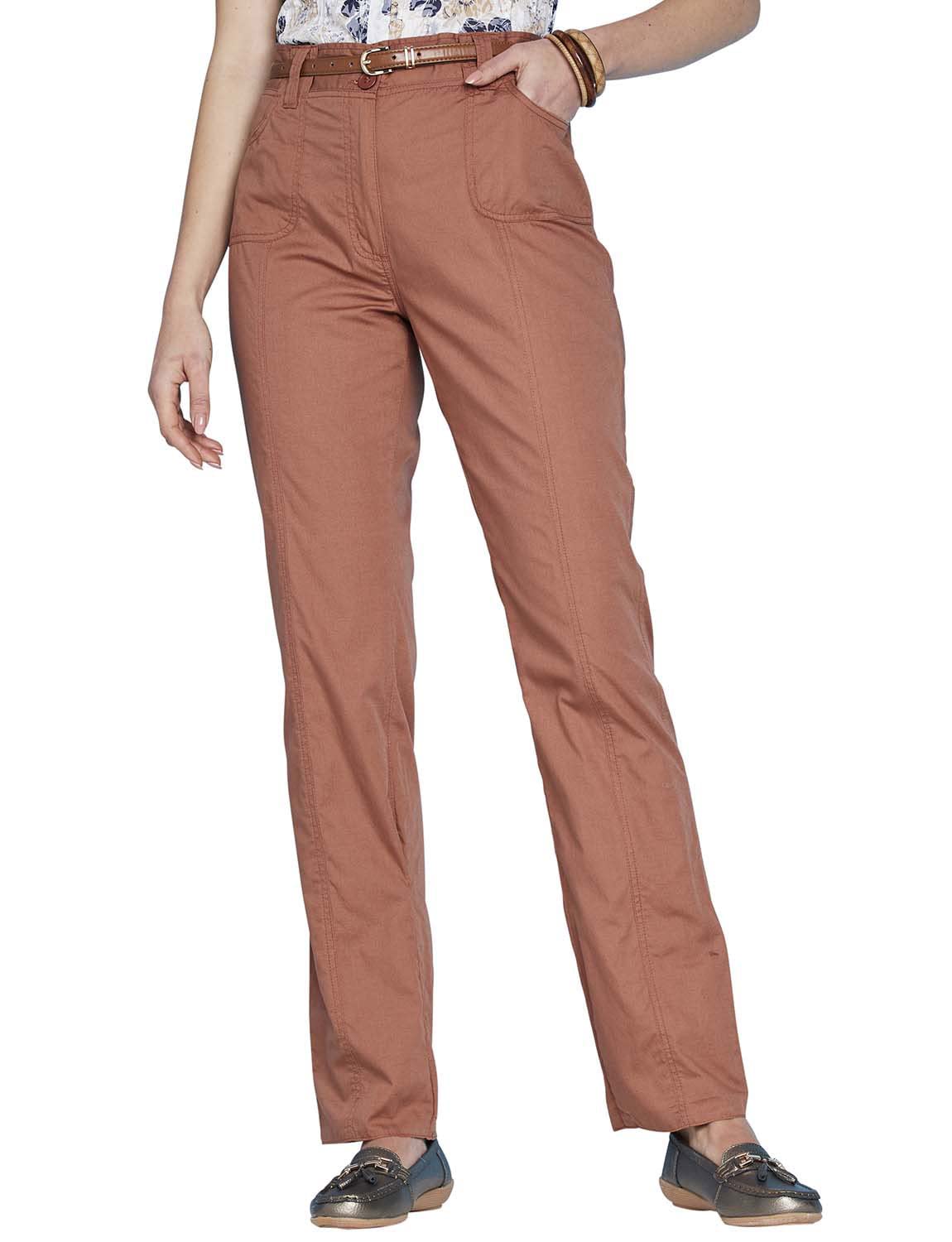 Chums| Ladies | High-Waisted Zip and Fly Pocket Cotton Trouser |