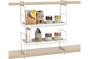 2 Pack Under Shelf Hanging Storage Bin Basket Kitchen Cupboard Storage Organizer,...