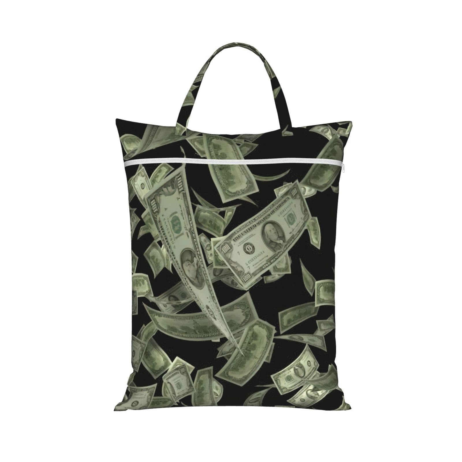 Sac à linge de voyage pliable anti-odeur et imperméable motif dollar pour la randonnée