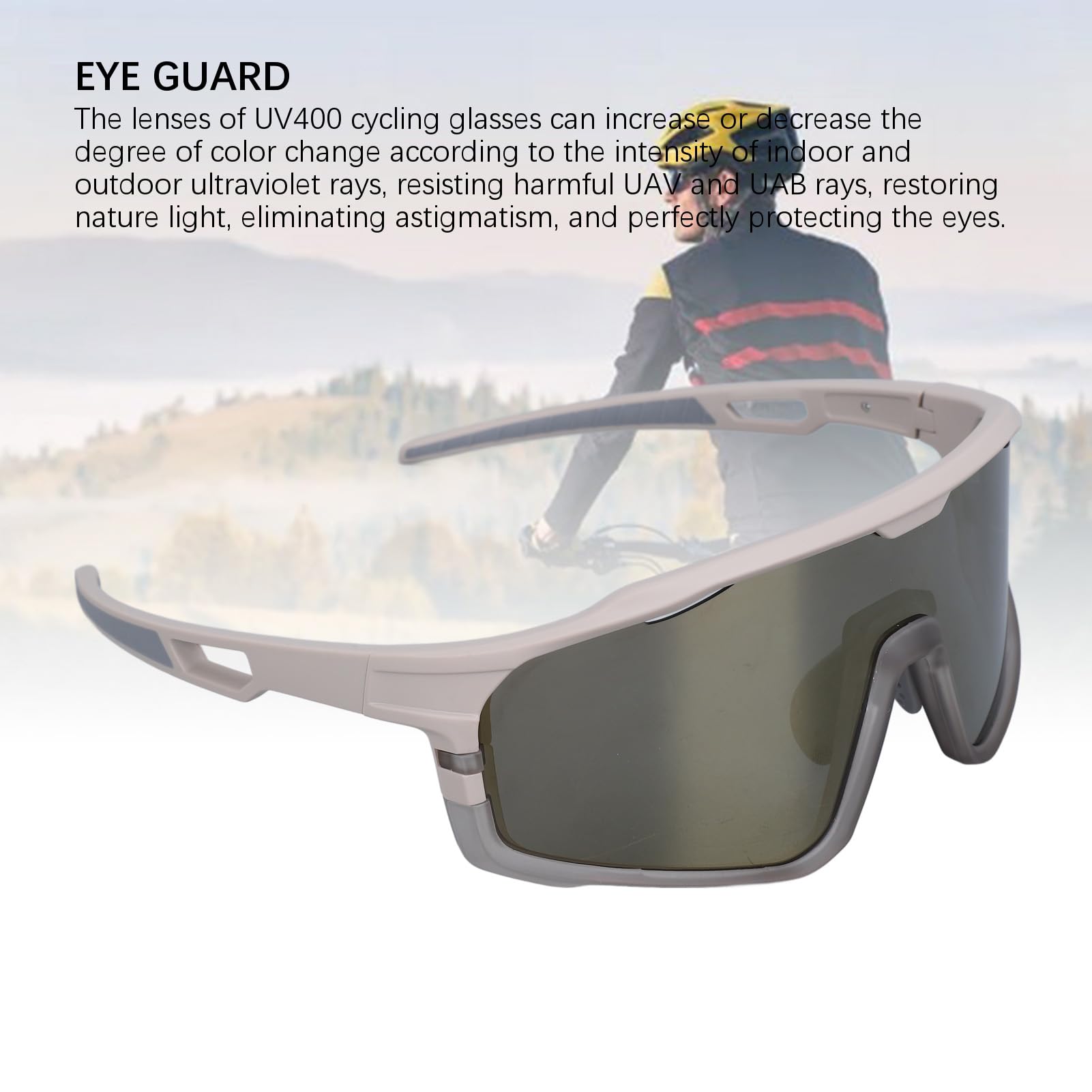 Dilwe Occhiali da Ciclismo, Occhiali da Sole Sportivi Fotocromatici per Uomo Donna Protezione UV, Materiale PC, Adatto a Diversi Sport, Guida