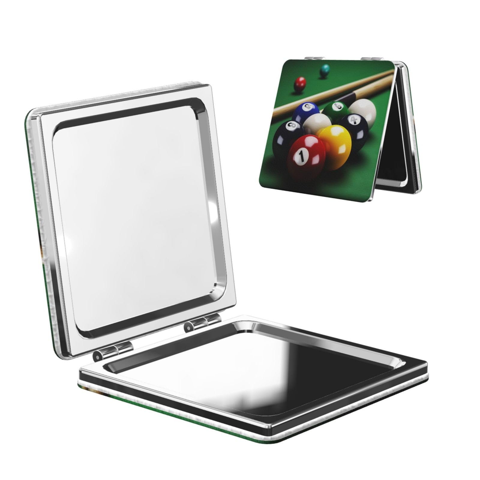 DWVTSLH Billiards Compact Mirror for Purse, Double-Sided 2X/1X Magnifying Mirror for Women Men, Travel Makeup Mirror for Handbag, Handheld Vanity Mirror for Gift