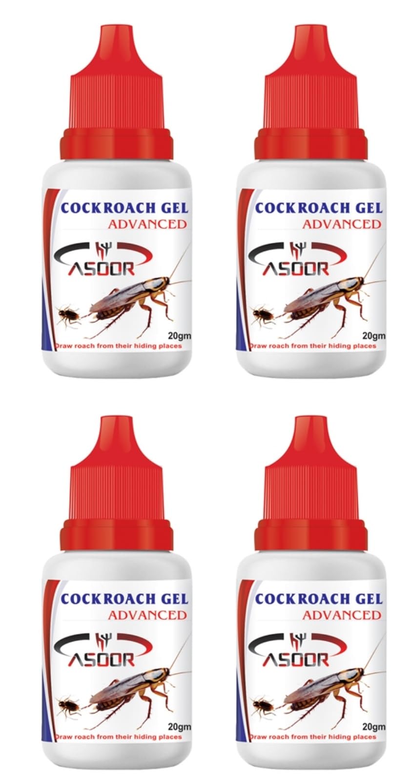 Asoor Anti Roach Cockroach Killer Gel - 20 Grams (Pack of 4)