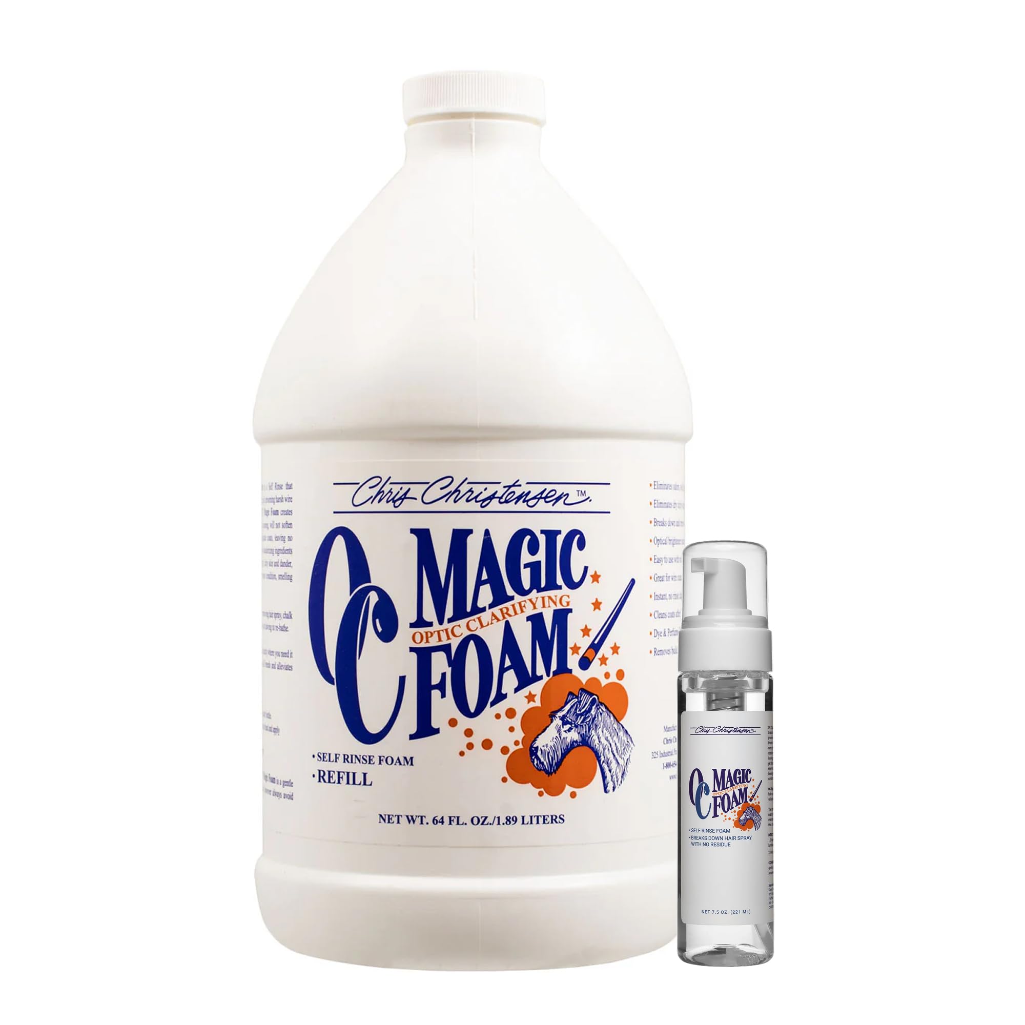Chris Christensen OC Magic Foam Selbstspülen, Hunde-Shampoo, Fellpflege wie EIN Profi, ideal für die Reinigung von Flecken und Bürsten