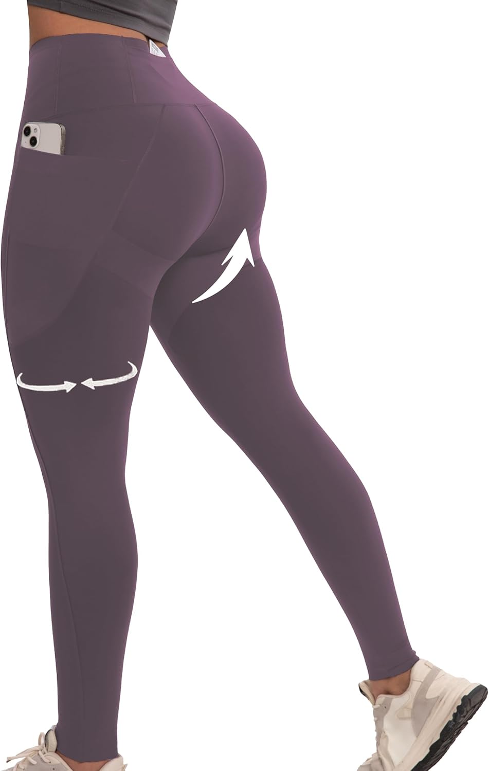 Tummy Control Leggings with Pockets Compression Butt Lifting High Waist Pants for Women