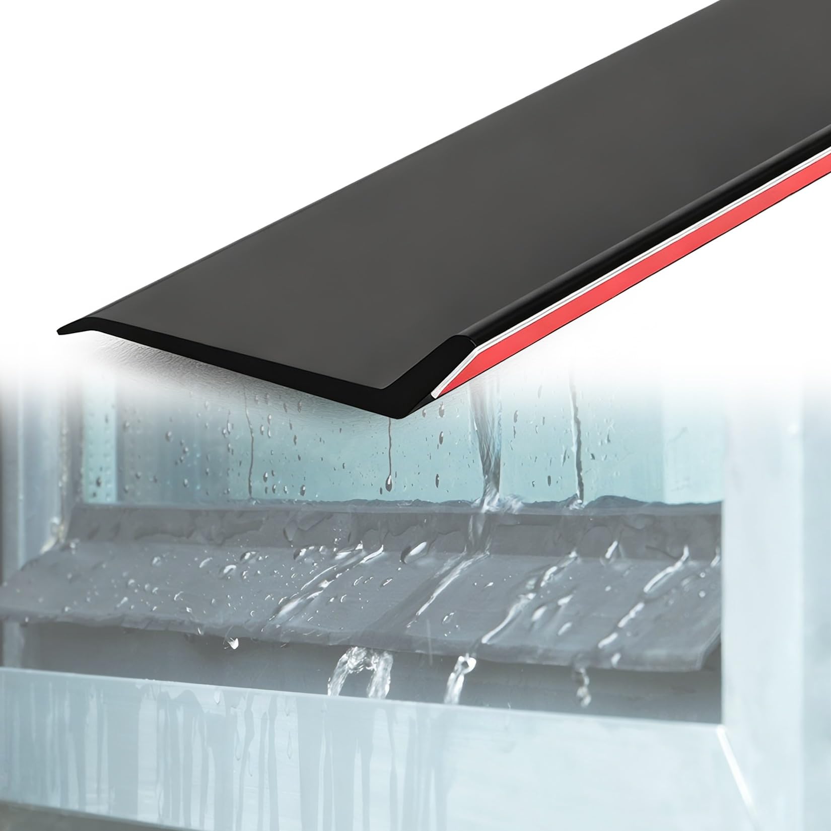 Barra De Goma Autoadhesiva Impermeable Para Marco De Ventana, 0.5-5M Inclinación De 135° Barrera Antilluvia De Ventanas, Evita El Reflujo De Agua De Lluvia Deflector De Lluvia