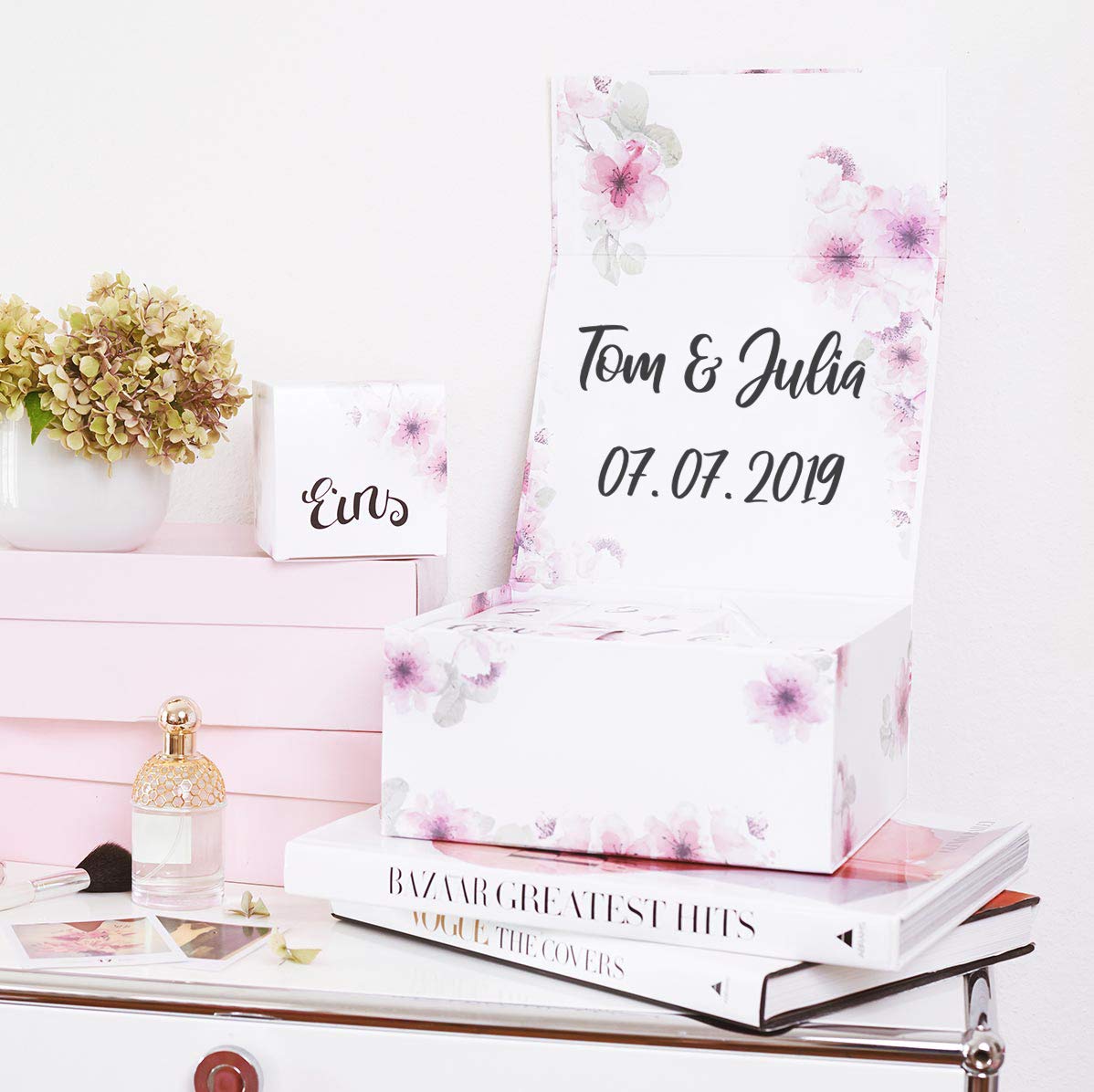 Hochzeits-Countdown-Kalender Calendario de Boda con Cuenta Regresiva, 7 Puertas para los últimos 7 días y una Cuenta atrás de 100 días, Regalo JGA, Calendario de Novia para Novia, Regalo de Novia