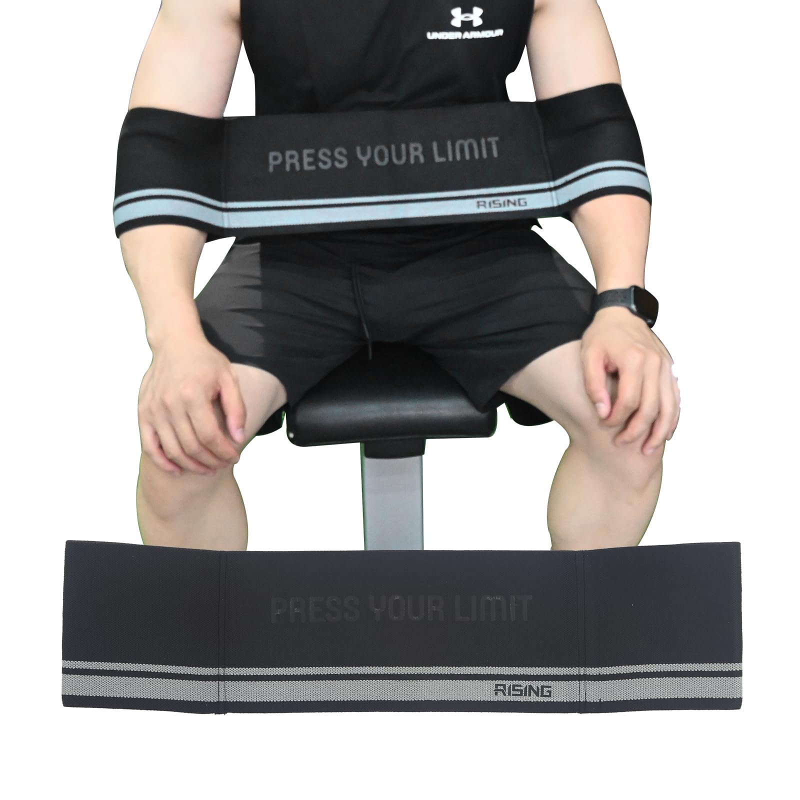 RISINGFIT Bench Press Band Sling for Men and Women Power Weight Lifting Fitness Increase Strength Assist with Bench Press, Dips, and Push Ups