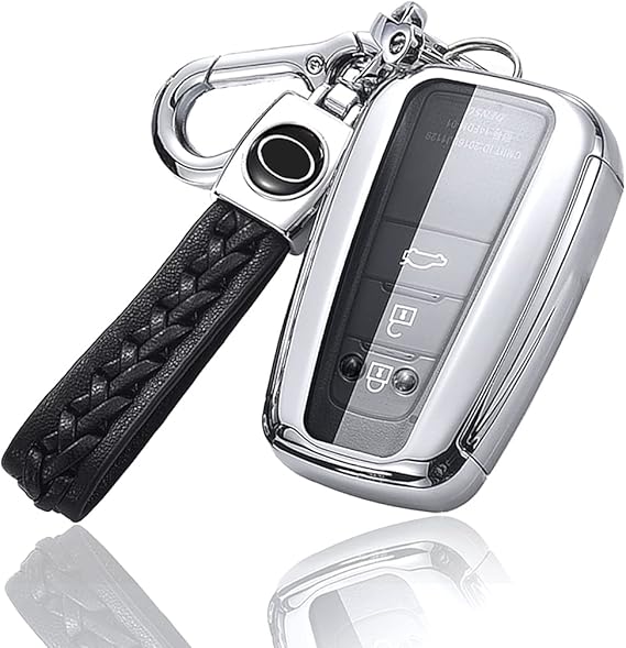 Amazon Co Jp Yoshinari トヨタ 用 Toyota 用 C Hr プリウス 50系 新型 カローラ Rav4 50系 カムリ70系 ランドクルーザー プラド 150 後期 専用 キーケース キーカバー キーホルダー シルバー 車 バイク