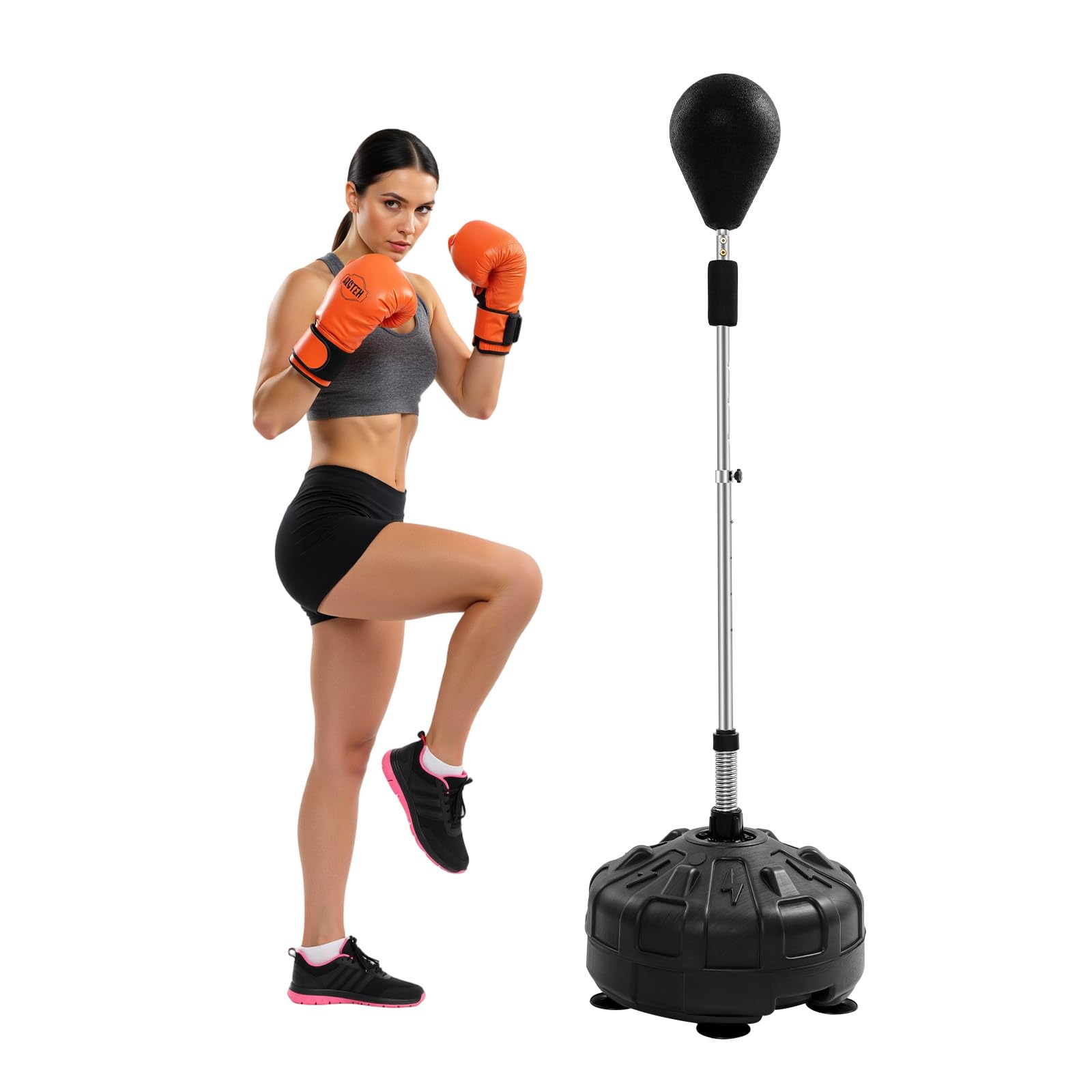 Punching ball con supporto, regolabile in altezza, sacco da boxe per ragazzi e adulti, per allenamento, antistress