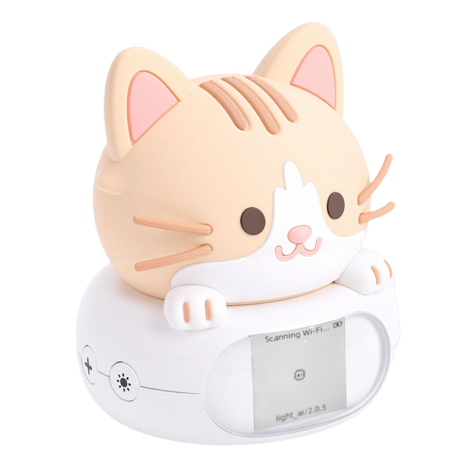 KI-Schreibtischroboter, PC-Silikon, Intelligenter Lern-Chat-Begleiter mit Nachtlicht und Emotionaler Interaktion für Kinderzimmer (Katze)