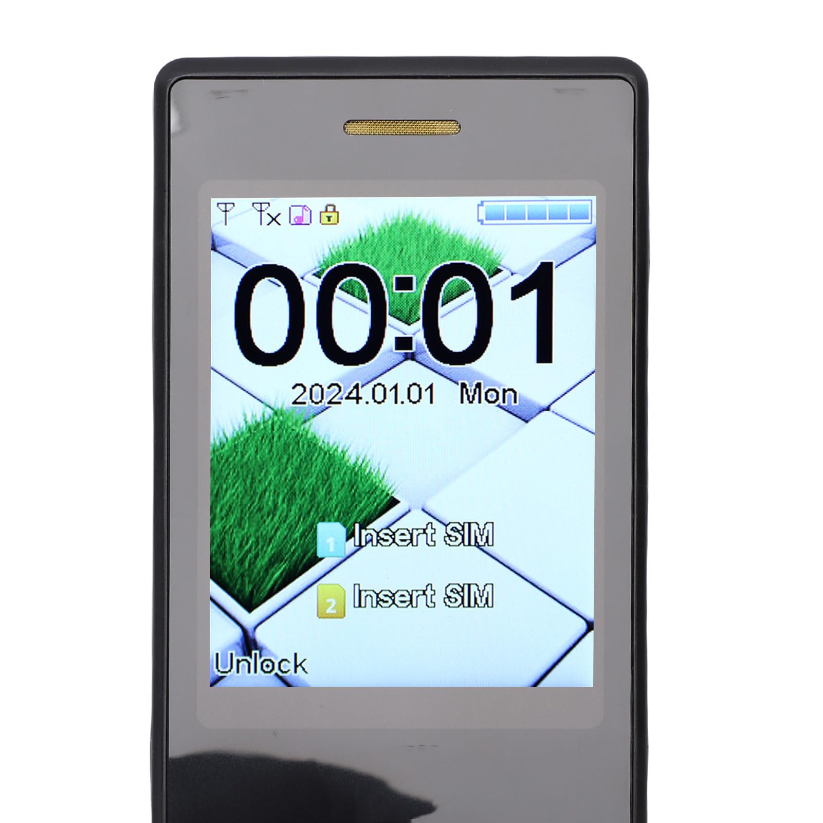 Odwróć Telefon z Dużymi Czcionkami, Transmisja Głosowa, 9 Szybkiego Wybierania, 3,0 „wewnętrzny + 2.6”, Ekran Zewnętrzny, 4800 MAh, Podwójna Karta SIM Odblokowana (GREEN)