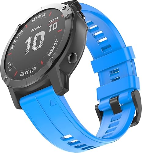 OVERSTEP Correa de reloj de silicona suave compatible con Garmin Fenix 5X Band 1.024 in de ancho para Fenix 6X/Fenix 7X/Fenix 5X Plus/Fenix 6X