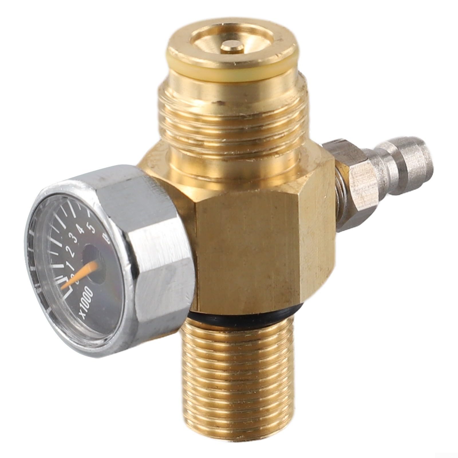 Einstellbar für HPA Tankdruckregler mit Manometer, 5/8 18UNF oder M18x1 5 Gewinde, Ausgangsdruck bis 2800 psi, Edelstahl (5/8-18UNF Gewinde)