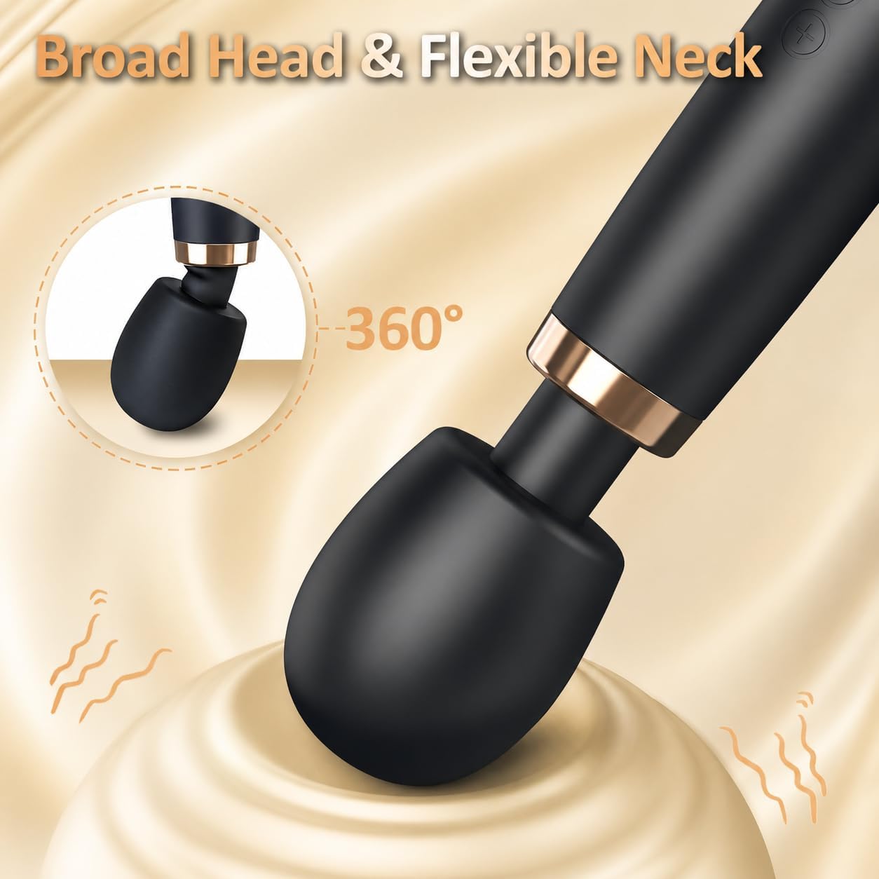 Beginner Friendly Massage Wand, Waterproof Body Massager, 3 Speeds & 5 Modes Massage Tool, 360° Flexible Head for Head, Shoulder and Muscle Relaxation