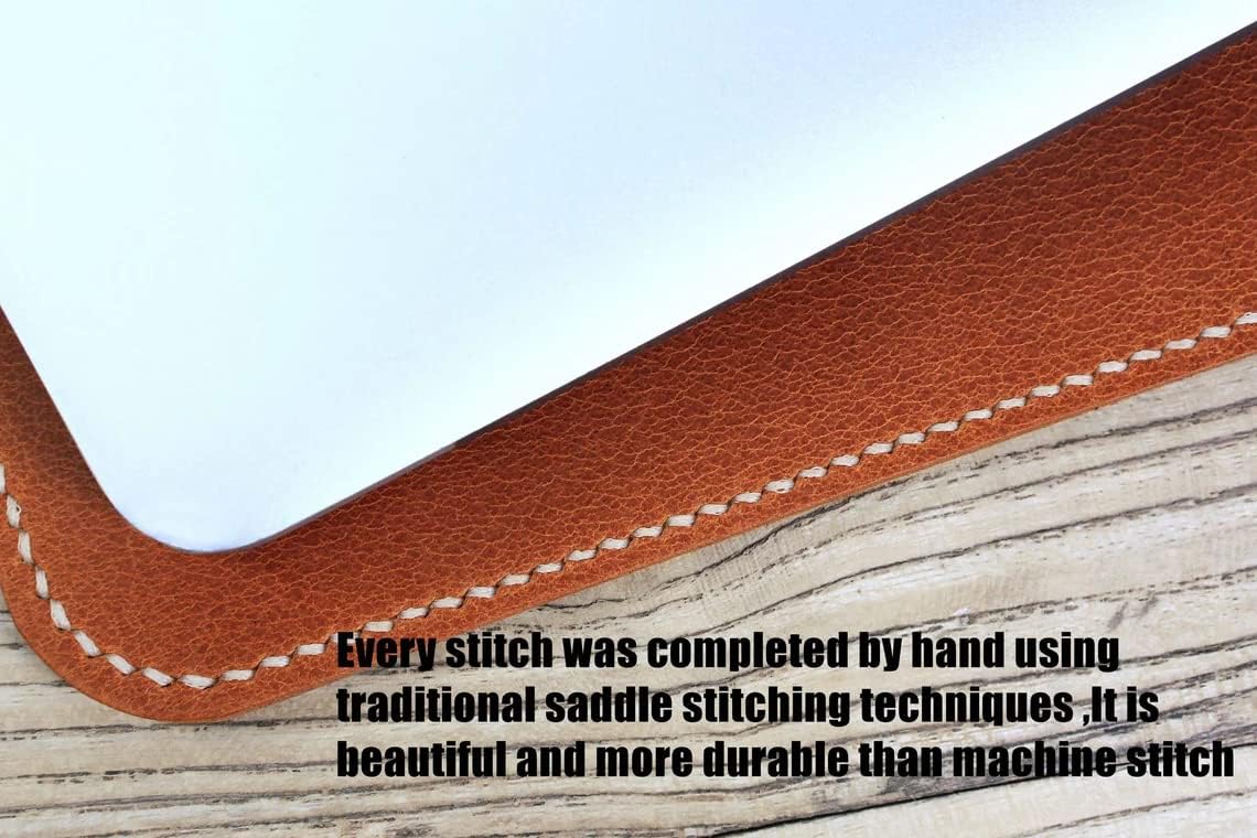 Handmade Vegetable Tanned Leather Laptop Sleeve, Compatible with MacBook, Custom Engraved Leather Case with Hand‑Stitched Saddle Stitch, Fits 13″–16″ Laptops X08-VBLMS