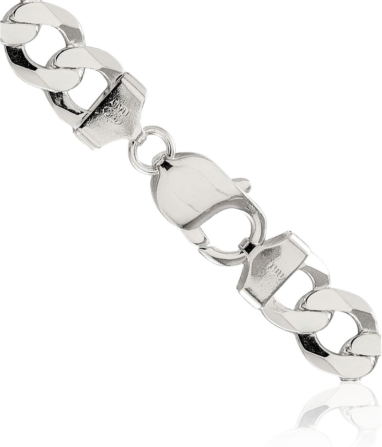 IceCarats 925 Sterling Silver 9.75mm Chunky Flat Curb Chain Necklace Polished