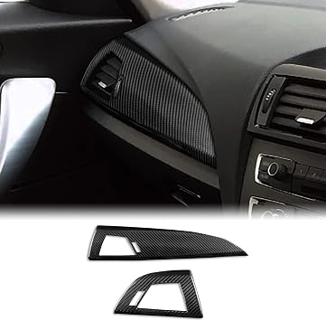 KUNGKIC for BMW 1 2 Series F20 F21 F22 Carbon Fiber Accessory Car Dashboard Panel Cover & Air Vent Sticker Decal Decoration Interior Trim Black