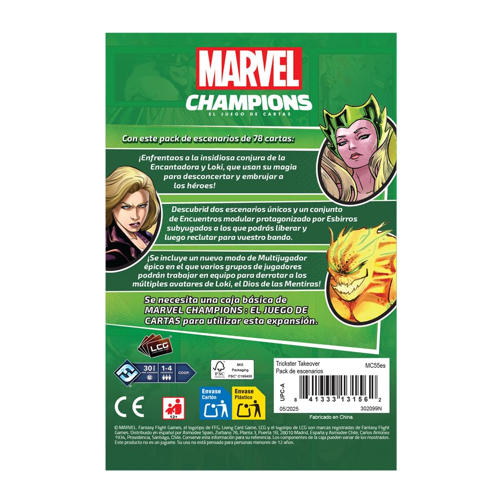 Asmodee Marvel Champions Trickster Takeover, Pack de Escenario, Juego de Cartas, A Partir de 14 Años, De 1 a 4 Jugadores, 45-90 Minutos por Partida, Español