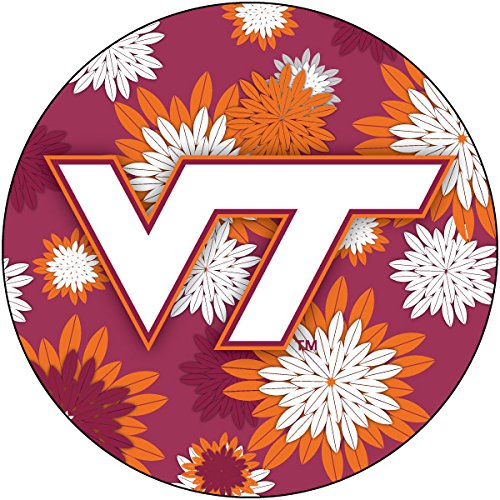 Virginia Polytechnic Institute VT Hokies 4 Inch Round Floral Magnet Officially Licensed Collegiate Product