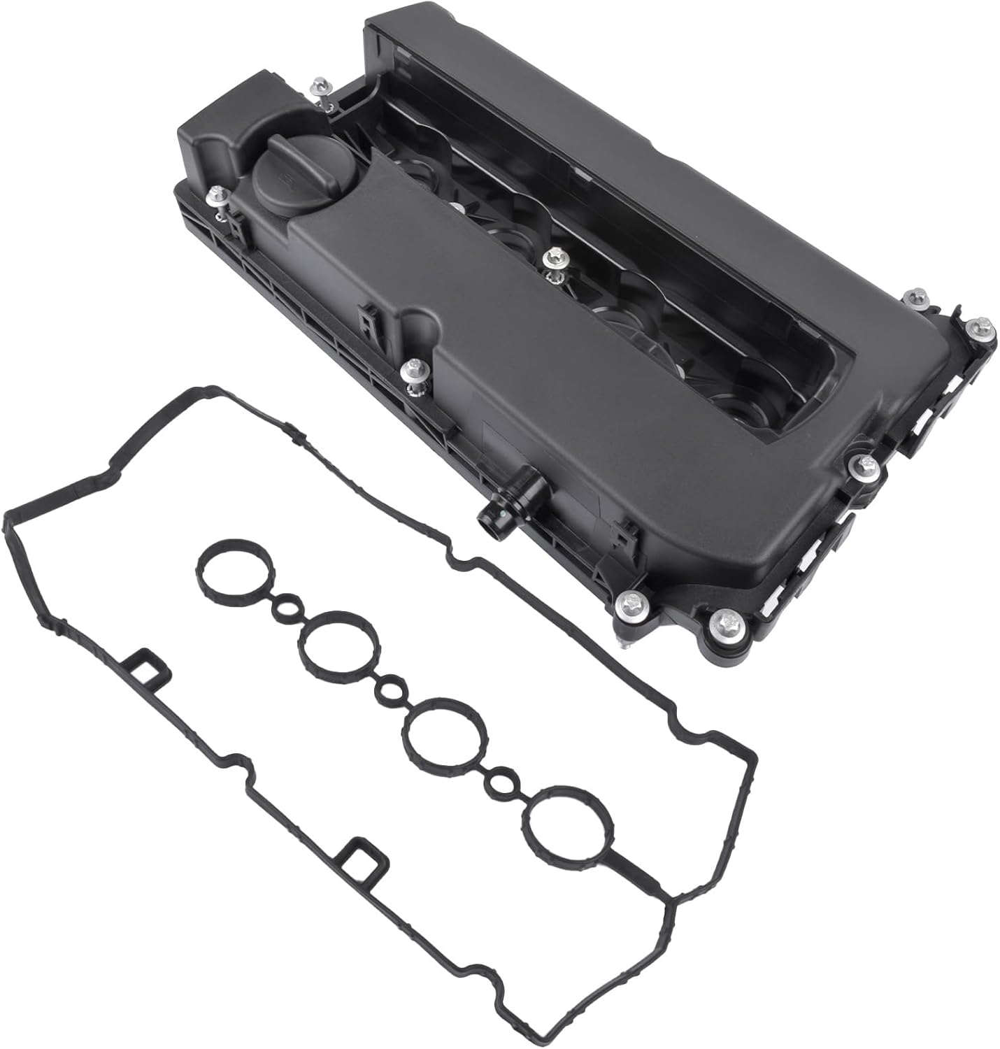 GELUOXI Engine Valve Cover with Gasket & Cap Replacement for Chevy Cruze 2010-2016 Aveo/Aveo5 2009-2011 Sonic Pontiac G3 Saturn Astra 1.8 1.6L 55564395 55558673