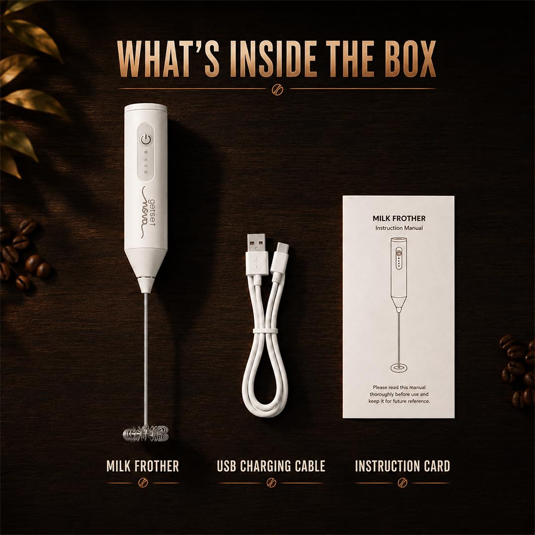 Electric Coffee Frother - Make Latte Foam at Home -8