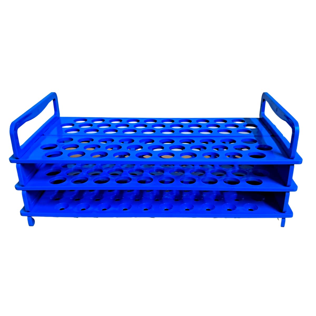 AANIJ® Polylab plastic Test tube stand 3 TIER: 16mm × 62 Holes (Pack of 1)