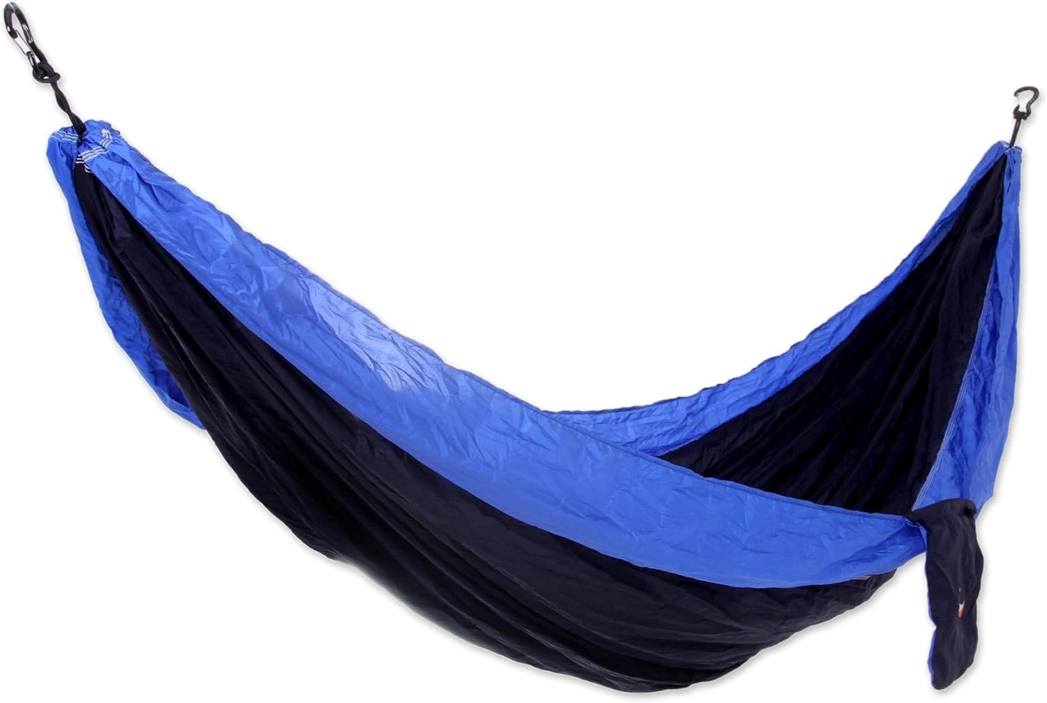 NOVICA Grey with Orange Trim Parachute Portable 2 Person XL Camping Hammock with Hanging Straps, 'Morning Dreams' (Double)