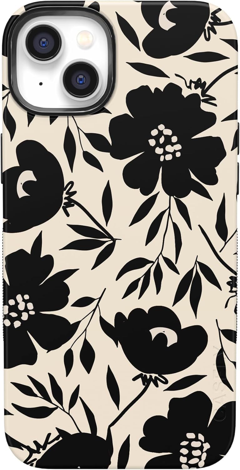 Casely iPhone 14 Case | Dark Fantasy | Contrast Floral | Bold Protective Design | Compatible with MagSafe