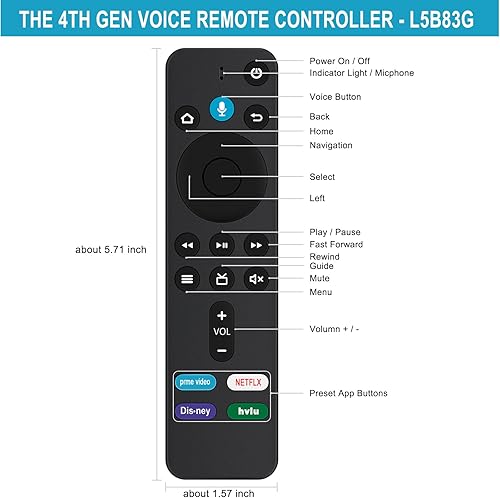 Miniatura 3 de Allimity Control remoto de comando de voz de repuesto compatible con Tienda TV Box (3 generación), Tienda TV Stick (2 generación3 generación4KLite4K