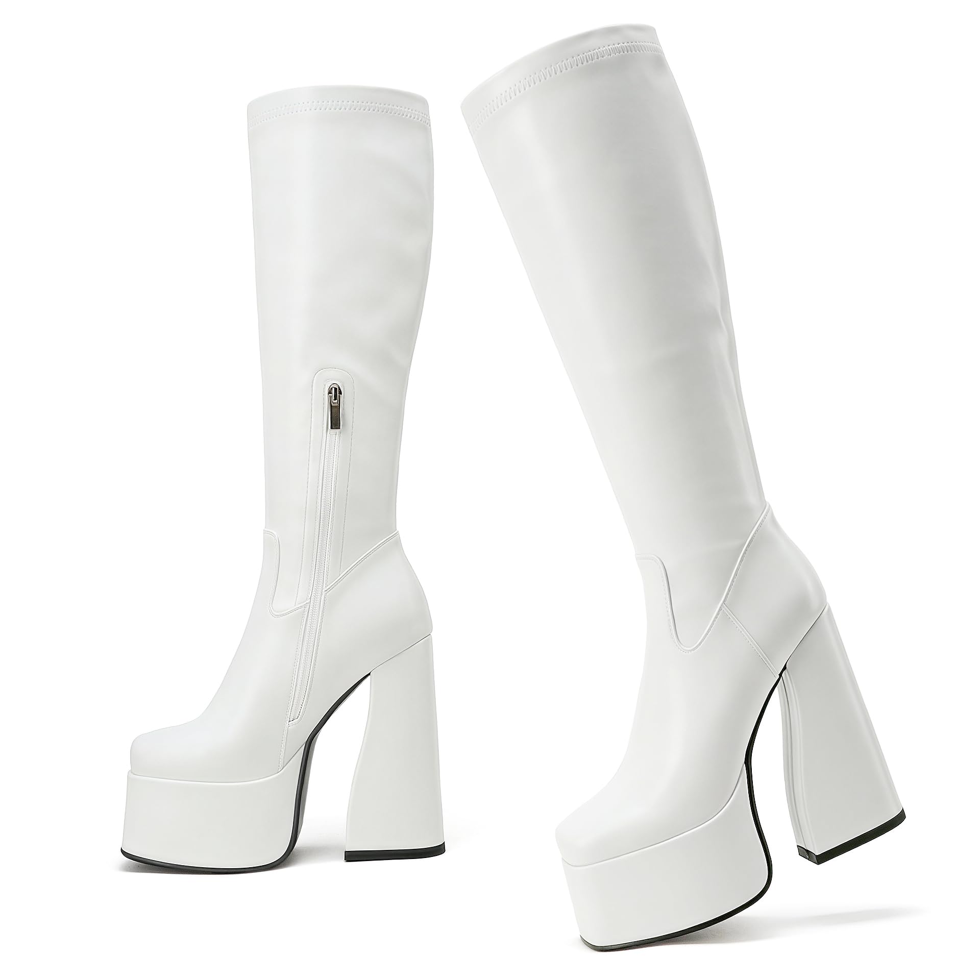 LanreyTaley Elastic Knee High Platform Boots