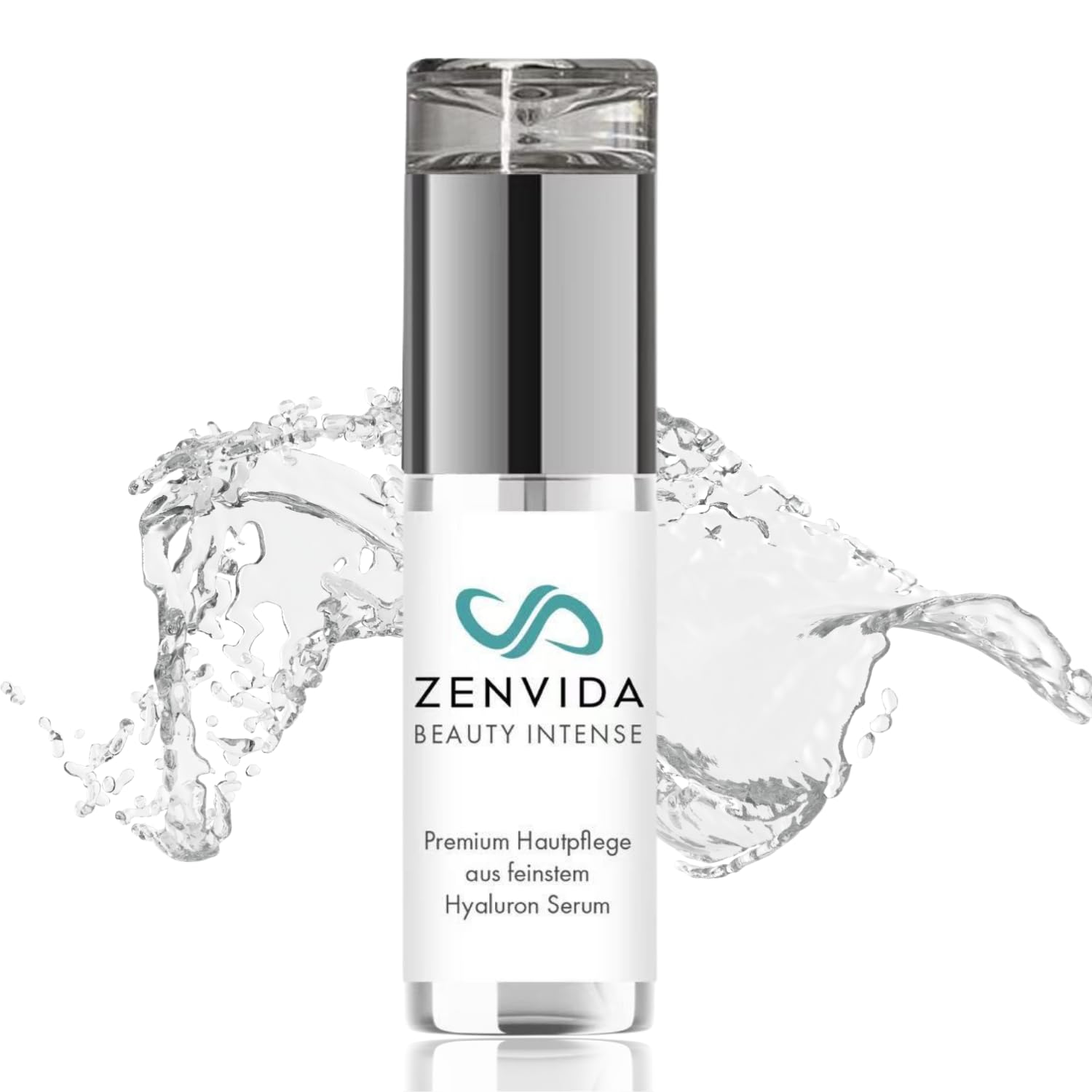 BEAUTY INTENSE Hyaluron Serum 50ml, Anti-Aging Elixier mit Zink, MSM & Silber, multimolekulare Feuchtigkeitspflege, vegan, made in Germany für sensible & reife Haut