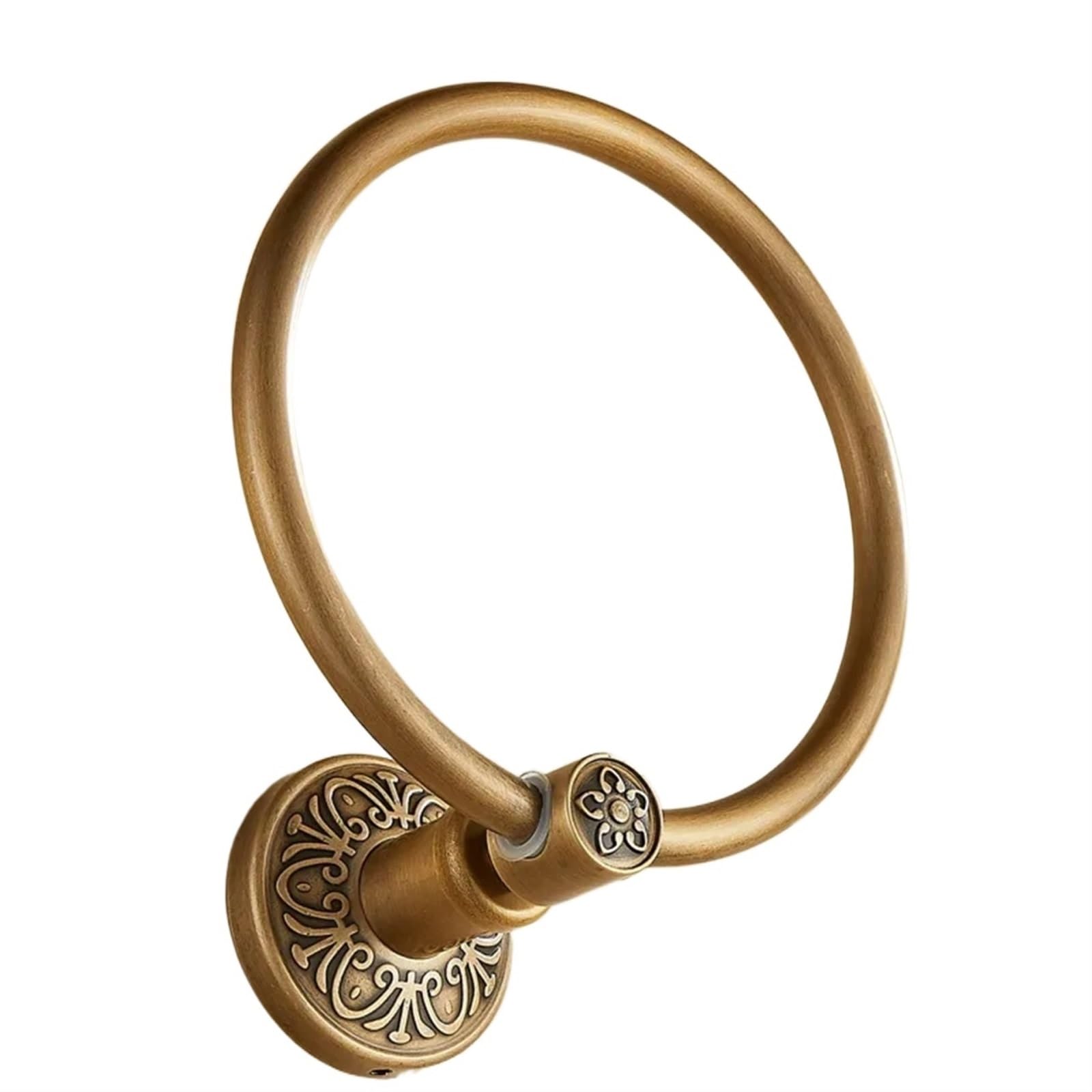 Towel Ring Solid Aluminium Wall-Mounted Round Antique Brass Color Towel Ring Bathroom Holder Rack for Accessories