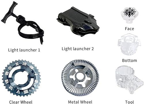 Miniatura 3 de Wrpaulk Bey Battling Top Blade (BB-104 Basalt Horogium 145WD) y (BB-99 Hell KerbecsBD145DS) Juego de giroscopio de metal con lanzadores.