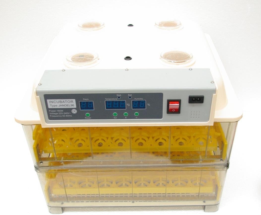 Janoel 96 Fully Automatic 96 Egg Turner Incubator Poultry Harcher for Birds , Chicken, Duck, Quail etc And Reptile Incubator Poultry Hatcher