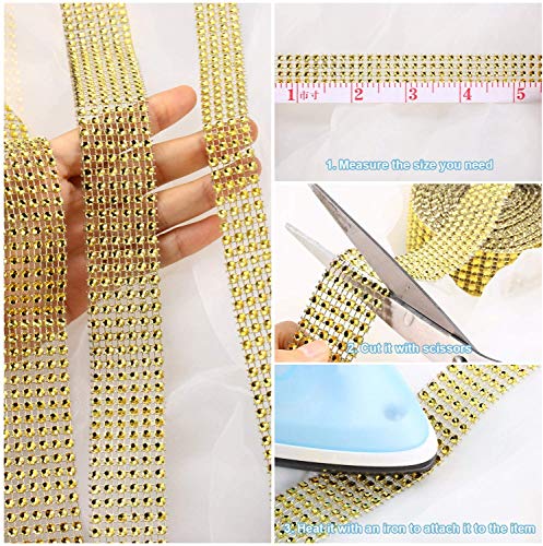 8 Row 10 Yards Diamond Ribbon Acrylic Rhinestone Ribbon Decorative Ribbon for Bling Bride Bouquet, Frame, Vases, Wedding - Image 2