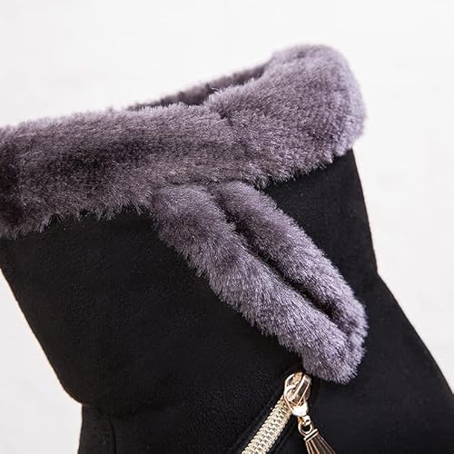 JMSUN Botas Femininas Botas de neve com forro quente antiderrapante botas de caminhada ao ar livre à