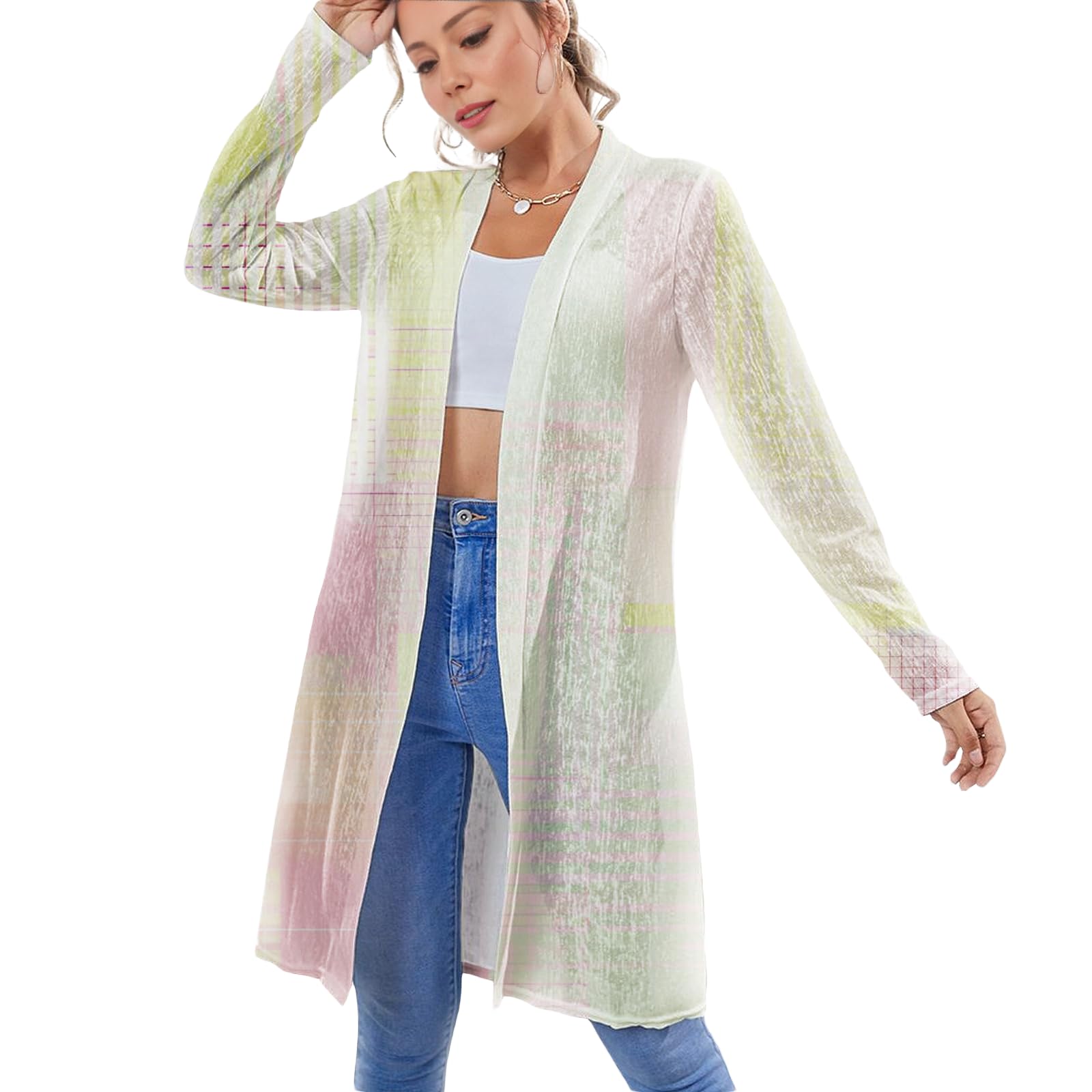 Summer Cardigan For Women Boho Trendy Lightweight Skin-Friendly Beach Cover Ups Open Front Long-Sleeved Outwear