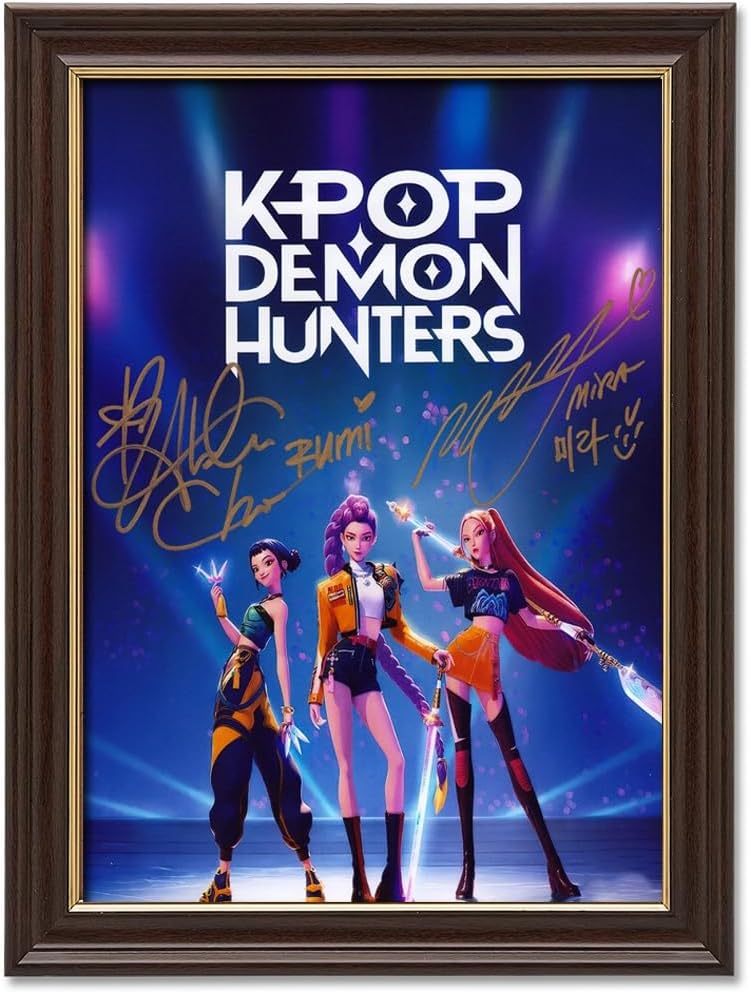 [Phnom Penh Framed] Demon Anime Hunters Movie Poster For Fans Kids Room Bedroom Wall Decor-Demon Anime Hunters Movie Posters Canvas Prints Picture For Teen Boy Girls Gifts