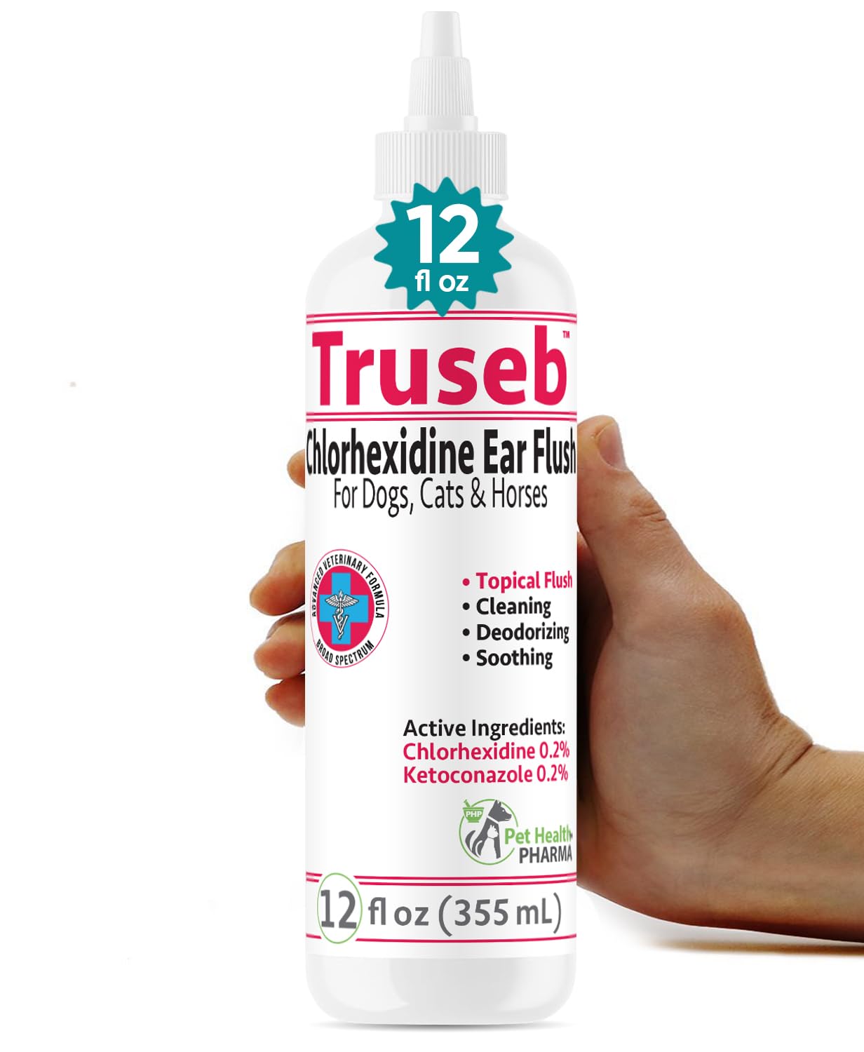 Truseb Maximum Strength Dog Ear Infection Treatment Flush