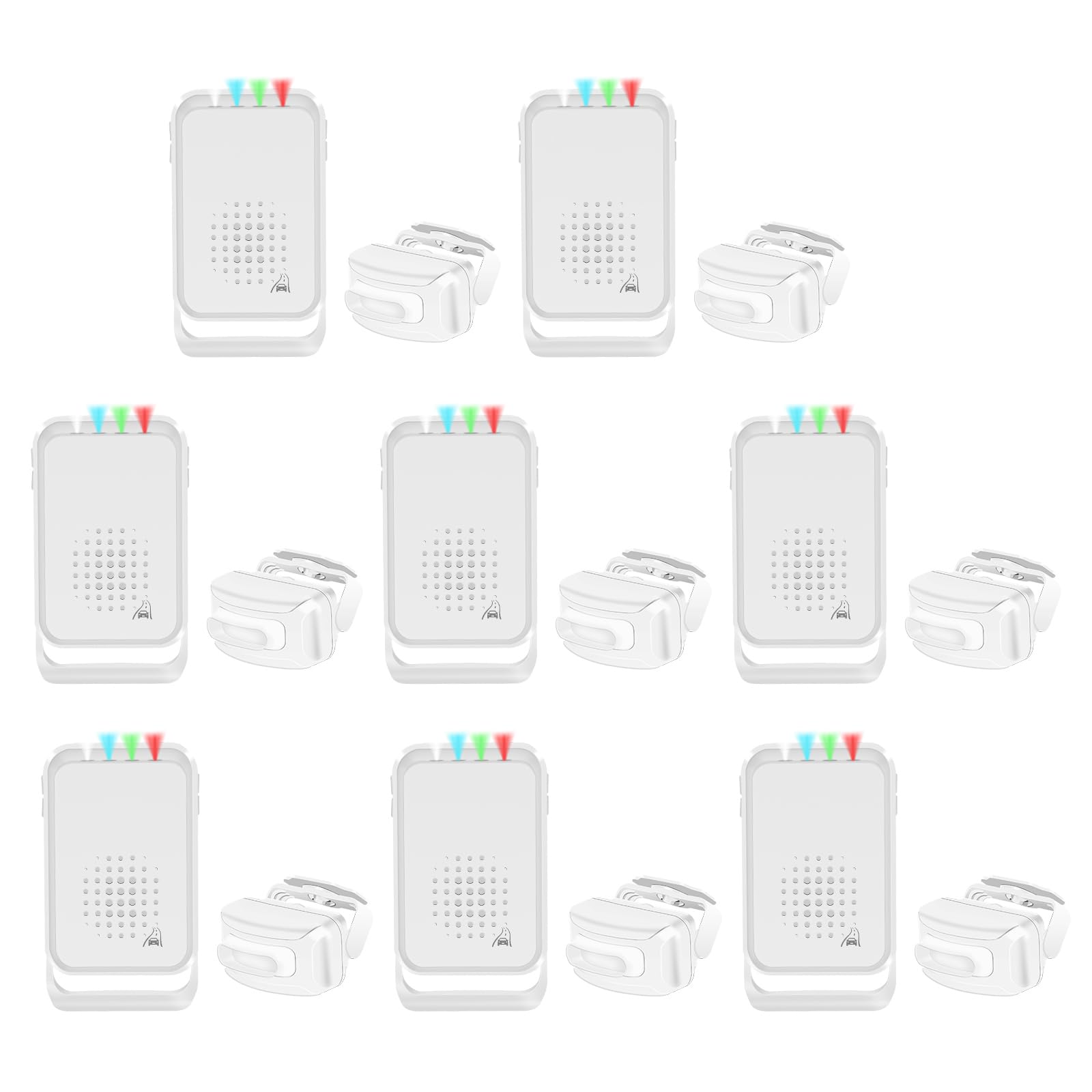 NineLeaf Bewegungsmelder Mit Alarm, Bewegungsmelder Klingel, Tür Alarm,4 LED-Leuchten, IP64, 918 ft Übertragungsreichweite für Zuhause, Unternehmen, Lager, Büro,8PK