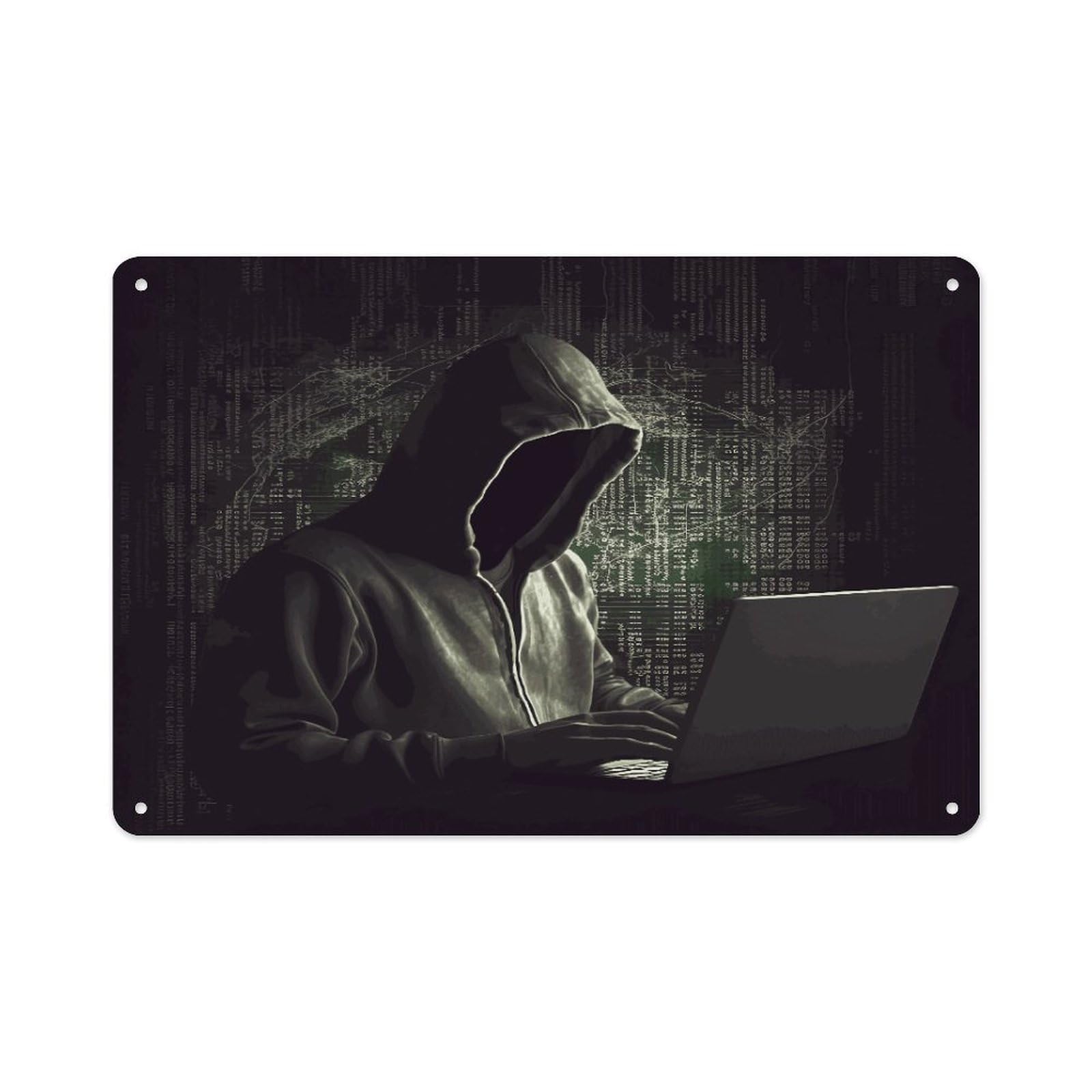 Btcowzrv Style Hacker2 Metal Sign 7.9 X 11.8 Inch, Aluminum Sign Wall Art Decor Easy To Install, Decorative Plaque For Home Bar Kitchen Pub Shop Garage