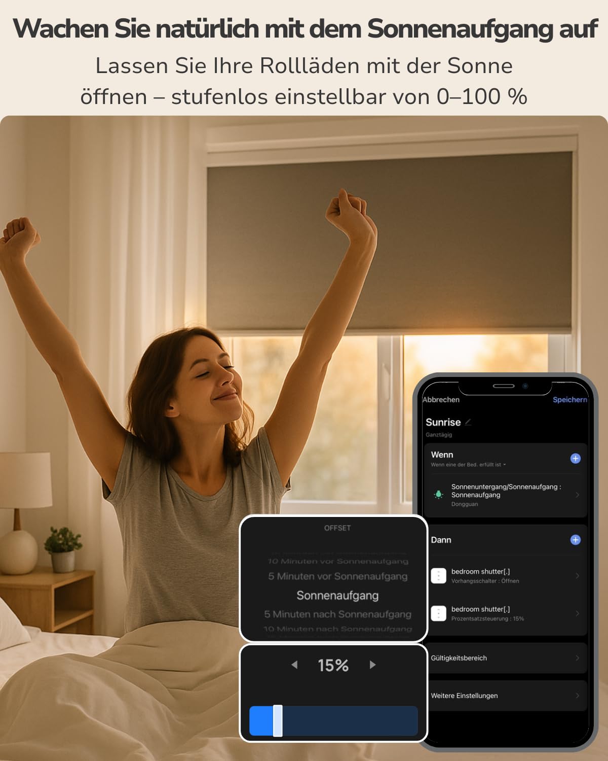 LoraTap WLAN Rollladenschalter-Modul 2er Set: 0–100% Öffnung per App