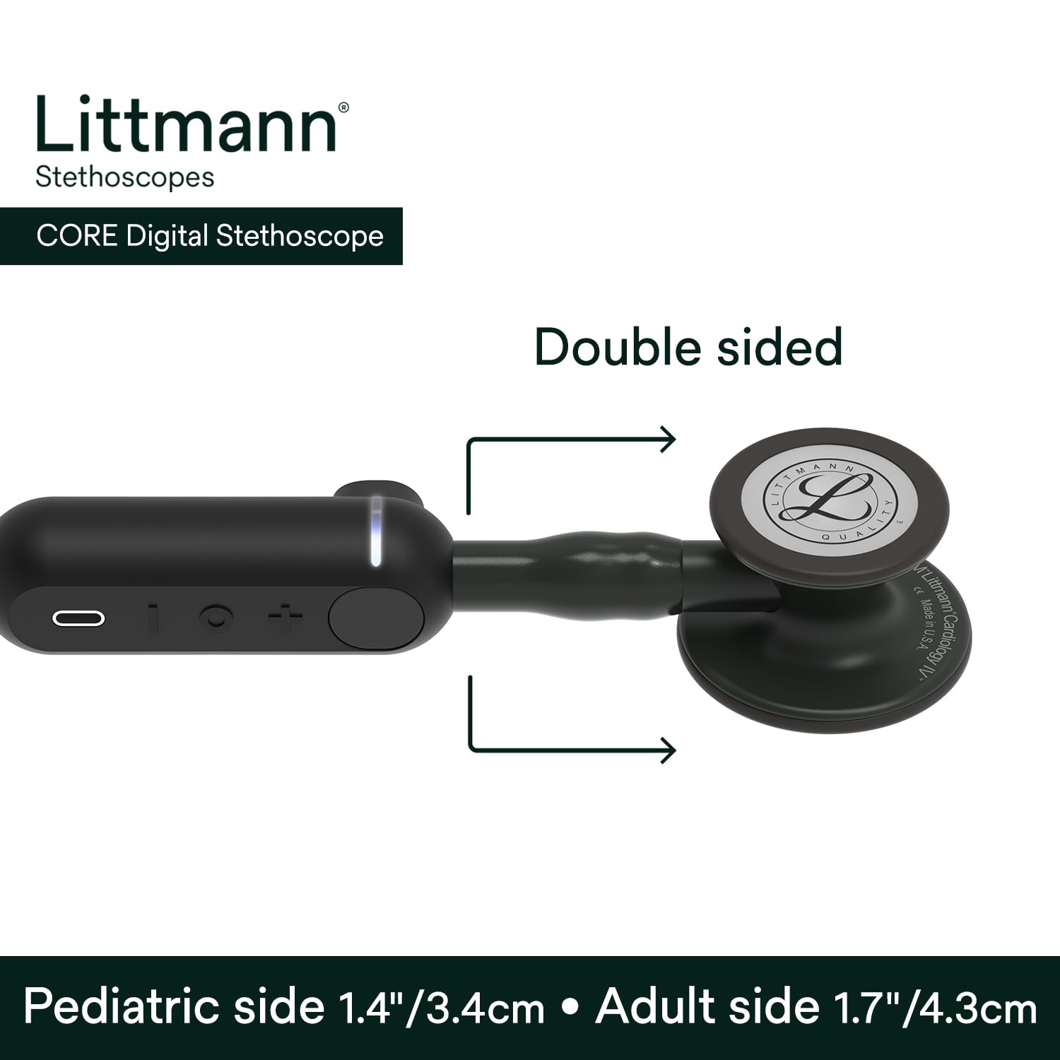 3M Littmann CORE Stetoskop cyfrowy, 8490, czarny