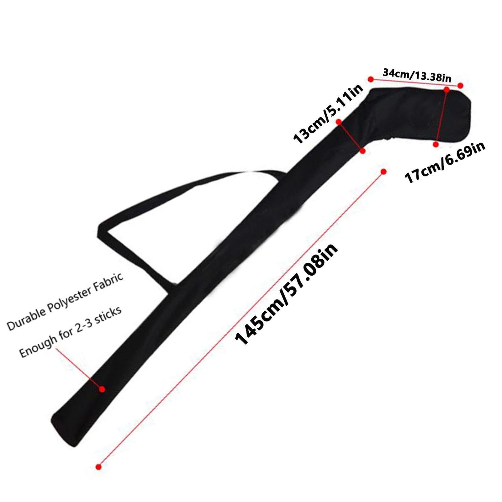 Sac de rangement générique pour bâtons de hockey - Sac de de but de hockey avec bretelles - Sac à bâton de hockey sur fermeture éclair - Accessoires de sac d'équipement de hockey pour hommes