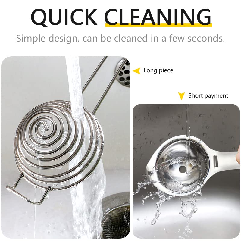 Separatore di Uova 2 Pezzi 304 Acciaio Inox Filtro Tuorlo D'uovo Separa Albume per Preparare Muffin, Torte di Chiffon, Torte di Lime - immagine 5